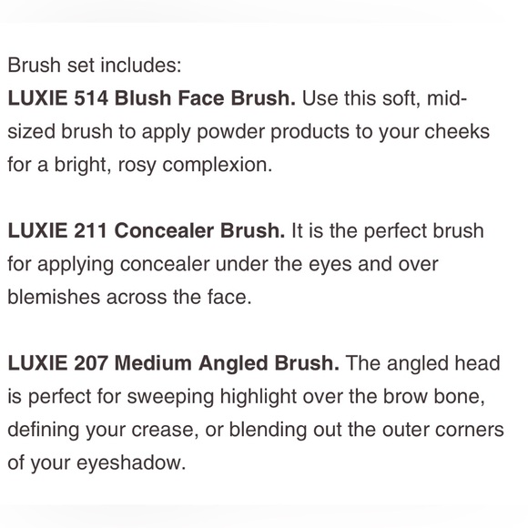 Luxie Pautips Por La Noche Brush Set | 3 Brush Set New - Picture 5 of 5